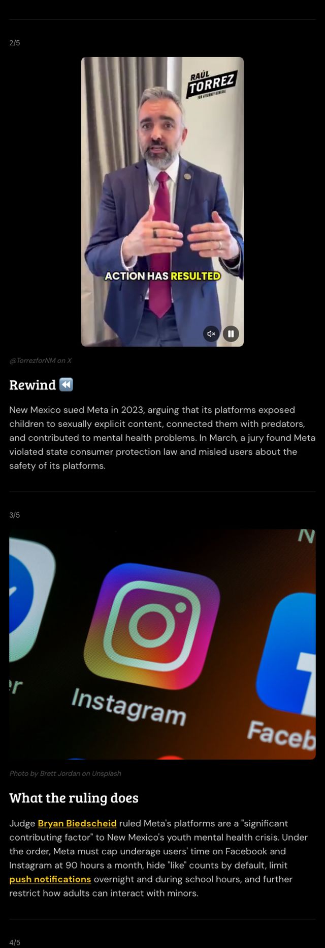 A Newsreel Classroom story about social media platforms, with a video and photo at the top
