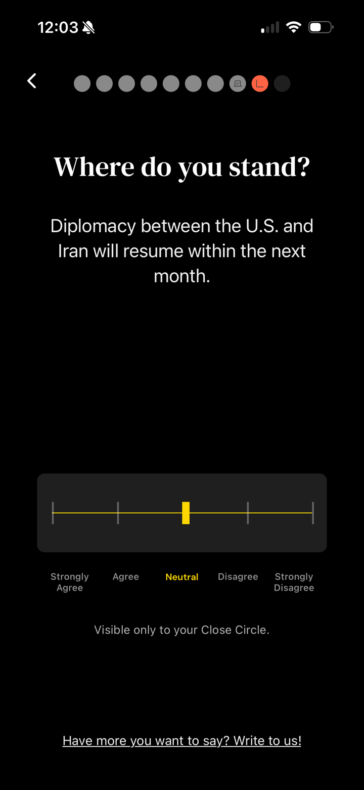 The daily poll in the Newsreel app