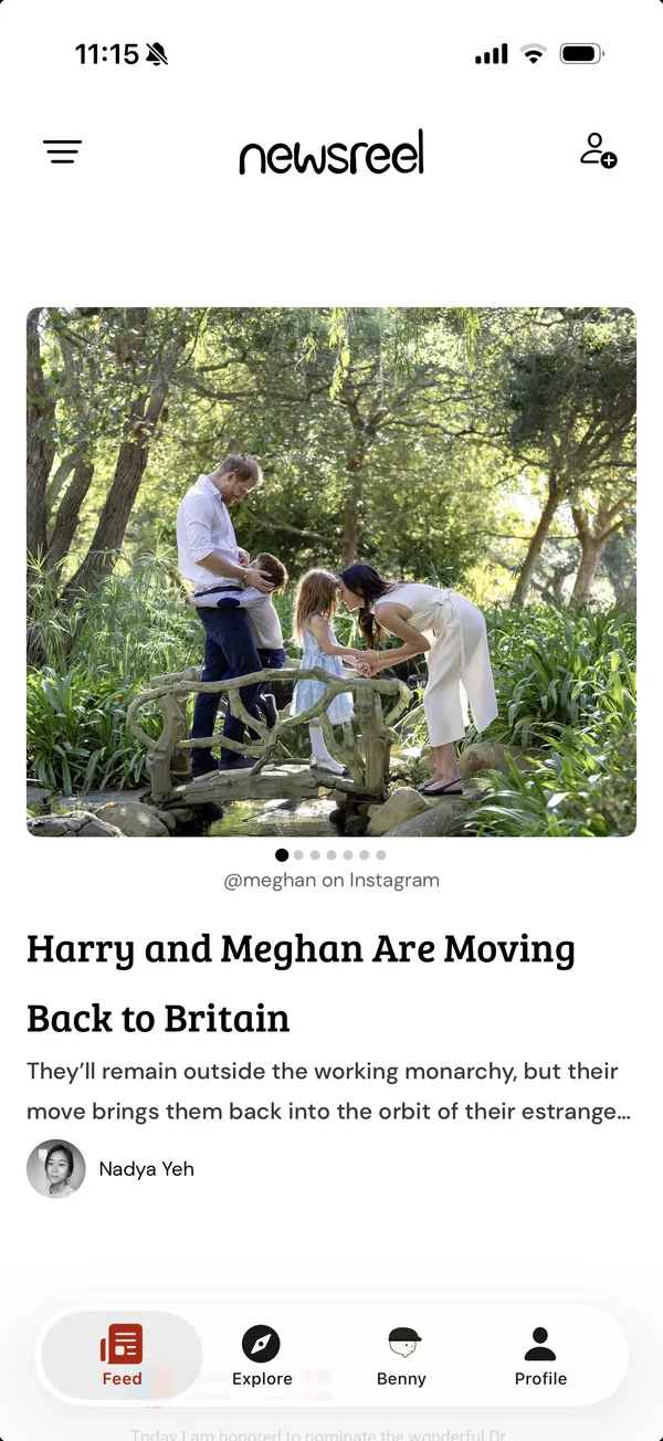A story in the Newsreel app